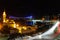 Long exposure shot of Semsi Pasha Mosque and 15 July Martyrs Bridge in the background