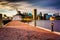 Long exposure of the skyline and Waterfront Promenade in Baltimore, Maryland.