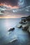 Long Exposure of the Sunset and Sea at Miramare, Italy