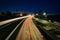 Long exposure of traffic on US 101 at night, in Ventura, Califor