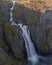 Long exposure vertical shot of the Voringsfossen waterfall in Norway
