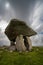 Long exposure view of the Kilclooney Dolmen in County Donegal in Ireland