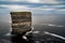 Long exposure view of the landmark sea stack Downpatrick Head in County Mayo of Ireland