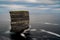 Long exposure view of the landmark sea stack Downpatrick Head in County Mayo of Ireland