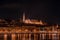 Long exposure view of Matyas matthias Church on Fisherman`s Bastion hill in Budapest in the night