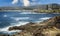 Long exposure view of the Ocean looking towards Kiama from Blowhole point in Kiama, NSW, Australia