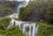 A long exposure view of spray clouds rising up from the waterfalls at Marmore, Umbria, Italy