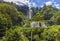 A long exposure view of the three stages of the Roman waterfalls at Marmore, Umbria, Italy with the water at a low flow rate