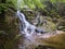 Long exposure waterfall Poledni vodopad in Jizerske hory mountain