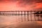 Long exposure wood bridge to the sea