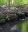 Long exposure woodland waterfall