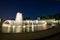 Long Exposure of the World War Two Memorial at night in the Dist