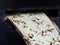 Long Flammekueche: Close-up Cooking of Alsace\'s Flammkuchen with Flame, a Delicious Mix of Bacon, Cream, and Onions