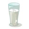 Long glass cup with water. Drinking vessels. Transparent tableware