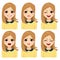 Long Hair Blonde Woman Expressions