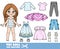 Long hair braided girl and clothes separately - summer dress,tutu skirt, shirt, jeans and sneakers doll for dressing