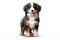 a long hair puppy Adorable Bernese Mountain dog isolated on white background. Generative ai