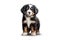 a long hair puppy Adorable Bernese Mountain dog isolated on white background. Generative ai