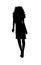 Long haired woman silhouette