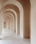 Long Hallway With Arches and Doorway