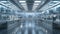 a long hallway in a futuristic laboratory with lots of equipment