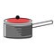 Long handled saucepan flat illustration on white