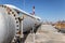 Long heat exchanger at top maintenance site of new refinery plant