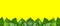 Long high resolution banner with bottom border from fresh green house plants ivy on yellow background