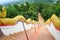 Long high staircase view at Wat phra that doi khum  in Chiang Mai of Thailand