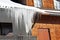 Long icicles at an old house