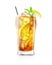 Long Island Iced Tea Cocktail perfectly brewed and served ice-cold, sits on a pristine white background. Generative AI