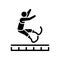 Long jump black glyph icon