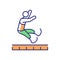 Long jump RGB color icon