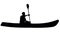 Long kayak isolated silhouette