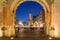 Long Lane view from the Green Gate in the old town of Gdansk at dusk, Poland