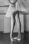 Long legs of ballerina in toeshoe