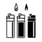 Long Lighters icon in linear and silhouette style