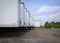 Long line of empty unused trailers waiting for work in Texas