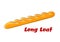 Long loaf of baguette in cartoon style