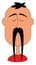Long mustache, vector or color illustration