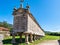 The long and narrow grain store, horreo at Carnota in Galicia, Spain