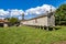 The long and narrow grain store, horreo at Carnota in Galicia, Spain