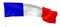 Long national flag of France with flagpole