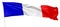 Long national flag of France with flagpole