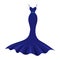 The long nice dark blue evening dress