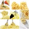 Long pasta collage