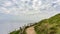 Long path following the shorelines of the sea in Ireland