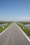 Long paved road islands in the lagoon