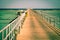 Long pier with azure water in Red sea, vintage toned