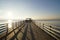 long pier in Herrsching on Lake Ammersee in Bavaria on clear December day (Germany)